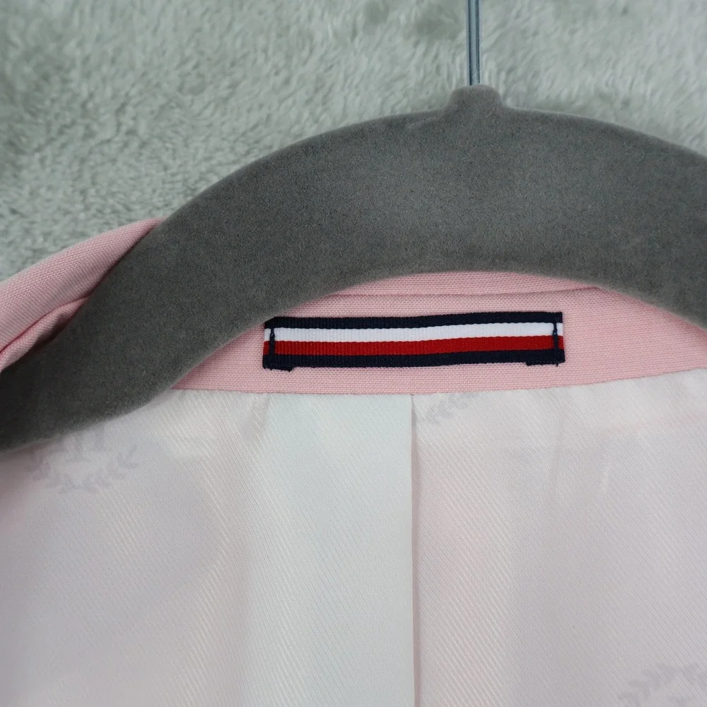 Tommy Hilfiger Modern Fit Flex Blazer Men 40L Pink Preppy 90s Formal Coastal NWT